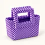 Handmade Pearl Beaded Square-Handle Bag in Two Colors
