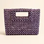 Handmade Purple Crystal Beaded Cutout Handbag