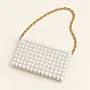 Handmade Cream and White Crystal Beaded Bag
