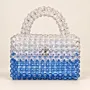 Handmade Blue and Clear Crystal Beaded Handbag