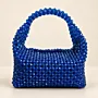 Handmade Royal Blue Crystal Beaded Hobo Bag