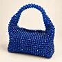 Handmade Royal Blue Crystal Beaded Hobo Bag