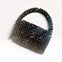 Black Beaded Mini Bag with Handle & Long Strap Option