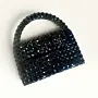 Black Beaded Mini Bag with Handle & Long Strap Option