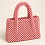 Handmade Salmon Pink Pearl Beaded Handbag