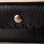 Compact Snap Leather Wallet – Black Compact – 10.5x6.5x1 cm