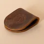 Compact Leather Coin Wallet – Brown – 7x6x1.5 cm