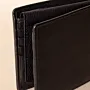 Men's Leather Zip Bifold Wallet – Black Long Bifold – 24x9.5x1.5 cm