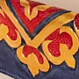Embroidered Faux Leather Clutch – Navy & Red and Yellow Tatreez – 21x13x2.5 cm