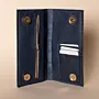Embroidered Faux Leather Clutch – Navy & Red and Yellow Tatreez – 21x13x2.5 cm