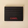 Nappa Leather Card-Only Wallet – Black with Red Logo – 8x11x0.5 cm