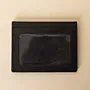 Nappa Leather Card-Only Wallet – Black with Red Logo – 8x11x0.5 cm