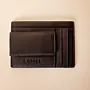 Magnetic Nappa Leather Card and Cash Wallet – Dark Brown – 8x11x0.5 cm