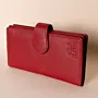 Red Nappa Leather Zip Wallet – Red Long Women's Wallet – 18x9x1.5 cm