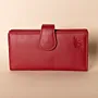 Red Nappa Leather Zip Wallet – Red Long Women's Wallet – 18x9x1.5 cm