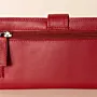 Red Nappa Leather Zip Wallet – Red Long Women's Wallet – 18x9x1.5 cm