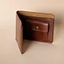 Distressed Leather Multi-Pocket Wallet – Brown Multi-Pocket – 20x10x2 cm