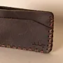 Three-Pocket Leather Card Holder – Brown Three-Pocket – 10.5x8x1 cm