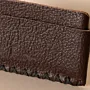 Three-Pocket Leather Card Holder – Dark Brown Textured – 10.5x8x1 cm
