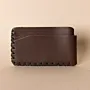 Three-Pocket Leather Card Holder – Dark Brown Smooth – 10.5x8x1 cm