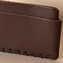 Three-Pocket Leather Card Holder – Dark Brown Smooth – 10.5x8x1 cm