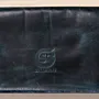Leather Envelope Wallet with Wrist Strap – Navy Envelope – 19x10x1 cm