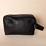 Leather Toiletry and Hand Bag – Black – 20x13x7 cm