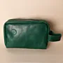 Leather Toiletry and Hand Bag – Green – 20x13x7 cm