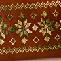 Embroidered Faux Leather Clasp Bag – Brown with Green Tatreez – 31x15x7 cm
