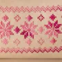 Embroidered Faux Leather Clasp Bag – Beige with Pink Tatreez – 31x15x7 cm