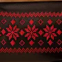 Embroidered Faux Leather Clasp Bag – Black with Red Tatreez – 31x15x7 cm
