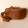 Large Leather Fanny Pack – Tan – 30x18x3 cm