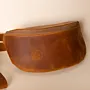 Large Leather Fanny Pack – Tan – 30x18x3 cm