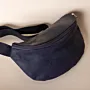 Large Leather Fanny Pack – Navy – 30x18x3 cm