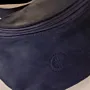 Large Leather Fanny Pack – Navy – 30x18x3 cm