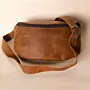 Large Leather Fanny Pack – Camel Brown – 30x18x3 cm