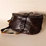 Large Leather Fanny Pack – Dark Brown – 30x18x3 cm