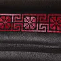Geometric Leather Long Wallet – Black with Red Geometric Detail – 20x10x2 cm