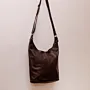 Large Moon Leather Bag – Dark Brown – 46x19x36 cm