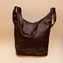 Large Moon Leather Bag – Dark Brown – 46x19x36 cm