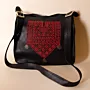 Embroidered Bag & Makeup Pouch Set – Black & Red Tatreez 2-Piece – 26x23x6 cm