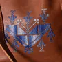 Embroidered Bag & Makeup Pouch Set – Brown & Blue Tatreez 2-Piece – 26x23x6 cm