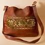 Embroidered Bag & Pouch Set – Brown & Green Tatreez 2-Piece – 26x23x6 cm