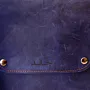 Square Leather Crossbody Bag – Indigo Blue – 18x20x6 cm