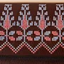 Embroidered Faux Leather Clutch – Brown with Blue Tatreez – 21x13x2.5 cm