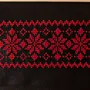 Embroidered Leather Chain Clutch – Black & Red Tatreez and Chain – 27x18x2 cm