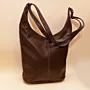 Large Moon Leather Bag – Chestnut Brown – 46x19x36 cm