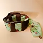 Natural Leather Scarf Belt in Black or Dark Brown – 12x100 cm