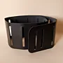 Natural Leather Scarf Belt in Black or Dark Brown – 12x100 cm