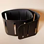 Natural Leather Scarf Belt in Black or Dark Brown – 12x100 cm